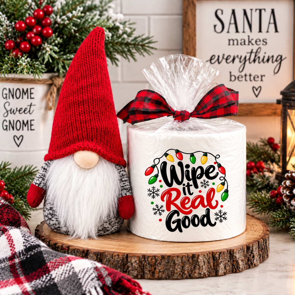Funny Christmas Toilet Paper Roll – Holiday Bathroom Decor & Gag Gift