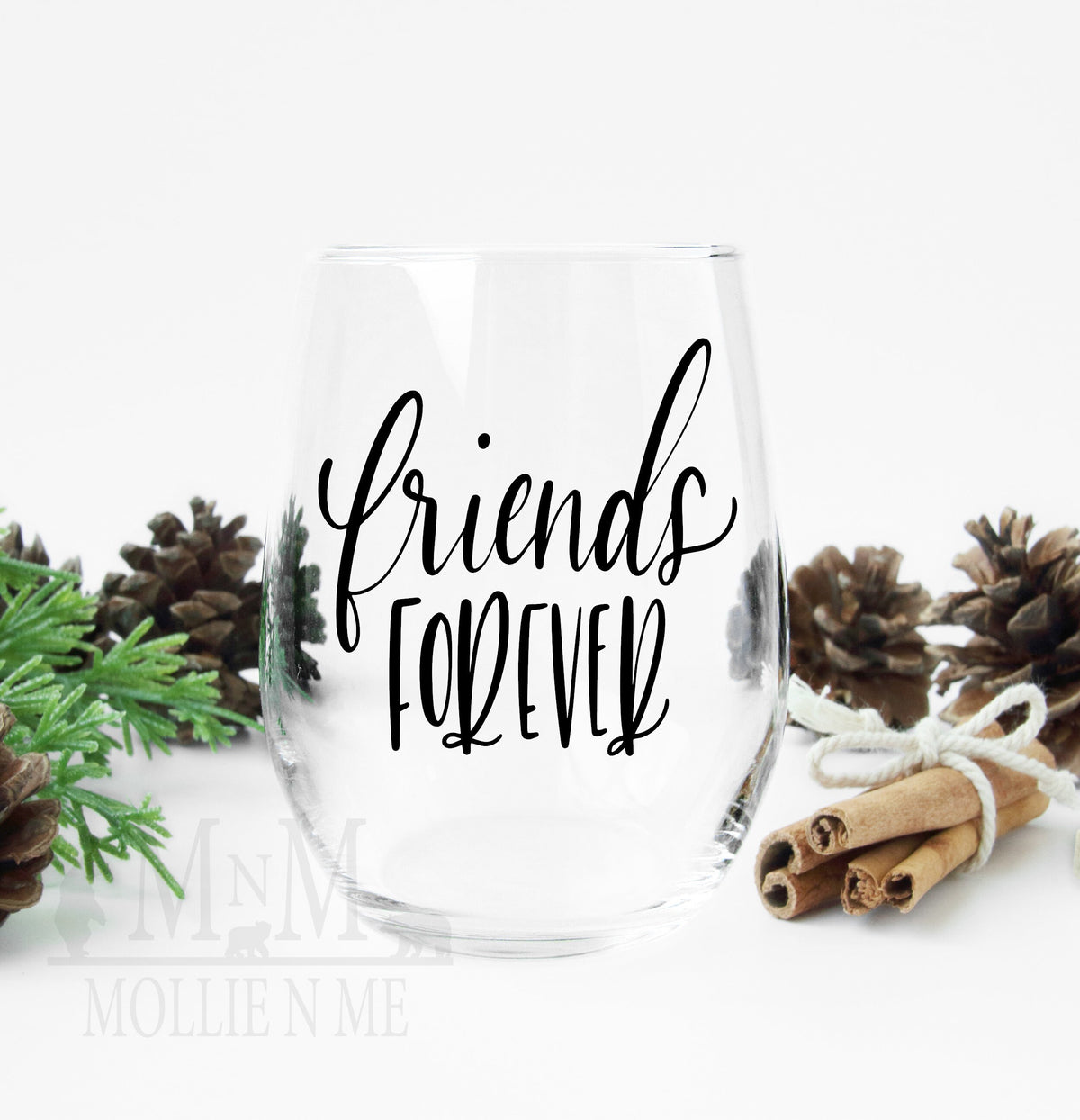 Friends Forever Stemless Wine Glass | Friendship Gift for Bestie, Sister, Wine Lover