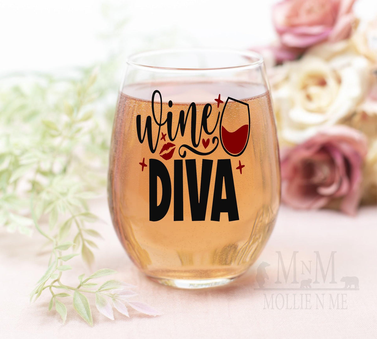 Wine Diva Stemless Wine Glass – Funny Wine Lover Gift for Her