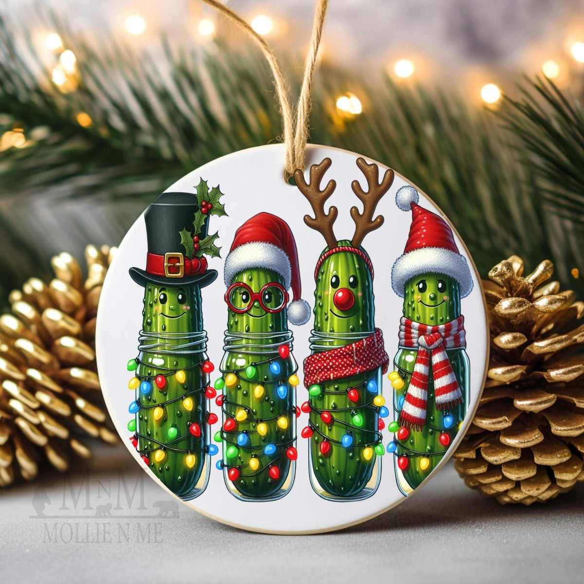 Funny Christmas Pickle Ornament | Pickle Family Holiday Decoration