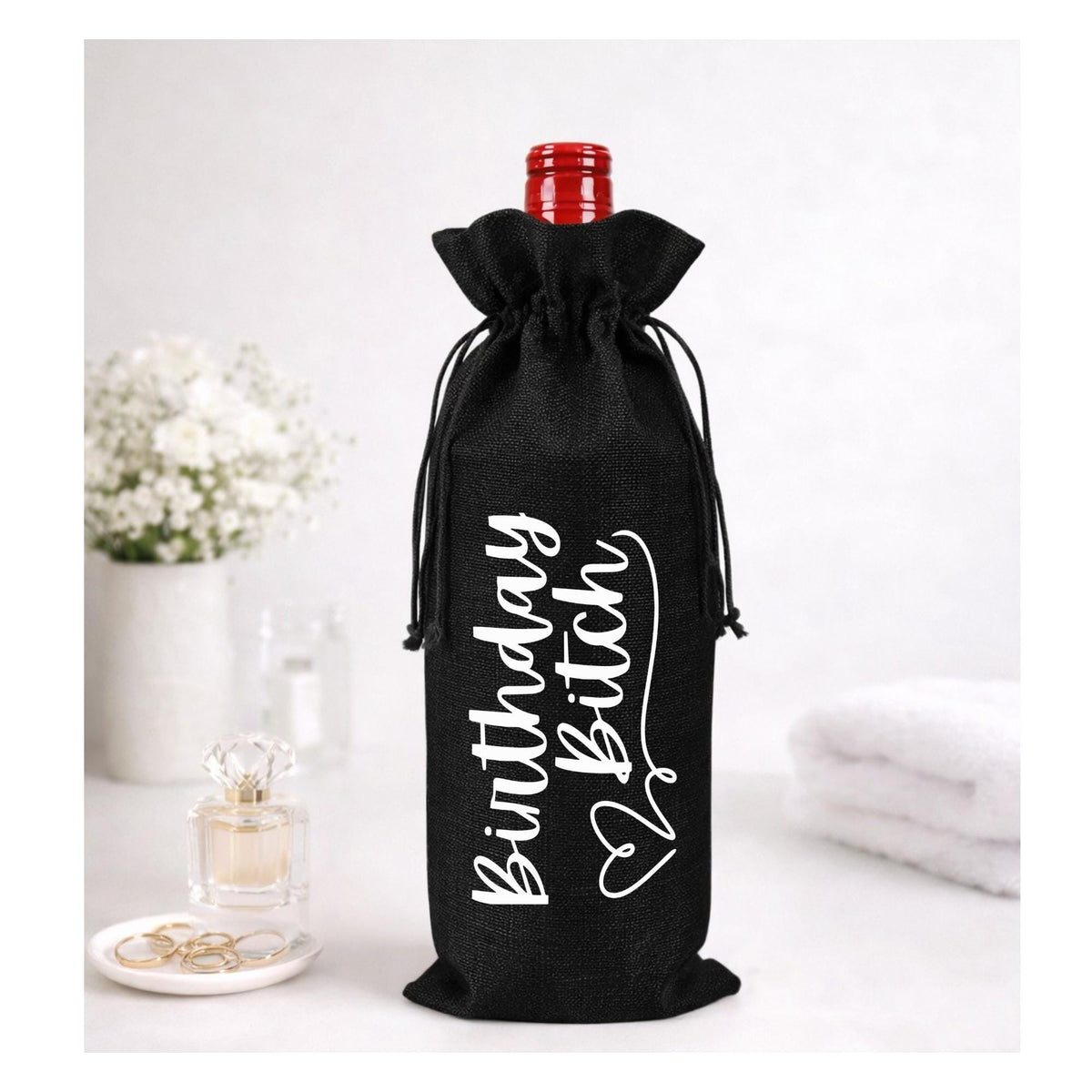 Funny Wine Bottle Gift Bags ā Reusable Drawstring Wine Bags for Birthday Gifts