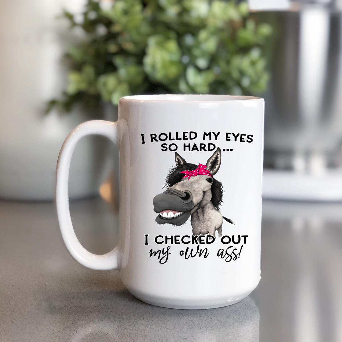 Funny Donkey Coffee Mug – I Rolled My Eyes So Hard, Sarcastic Coffee Cup, Funny Coworker Gift