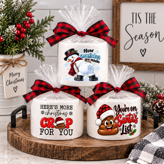 Funny Christmas Toilet Paper Rolls – Holiday Gag Gift & Stocking Stuffer