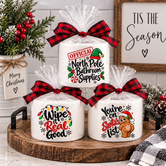 Funny Christmas Toilet Paper Roll – Holiday Bathroom Decor & Gag Gift
