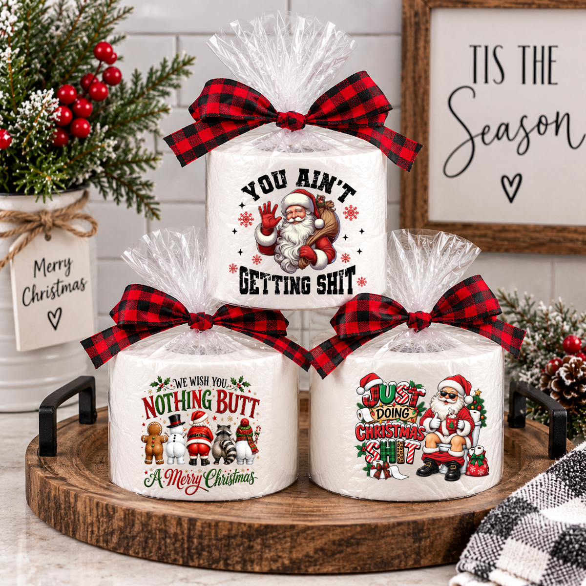 Funny Christmas Toilet Paper Roll – Adult Holiday Gag Gift & White Elephant Gift