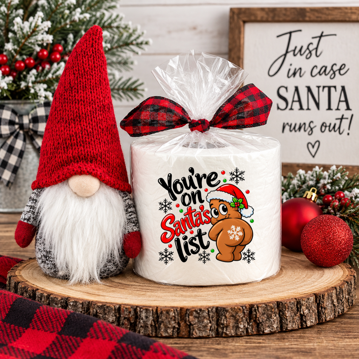 Funny Christmas Toilet Paper Roll – Holiday Bathroom Decor & Gag Gift