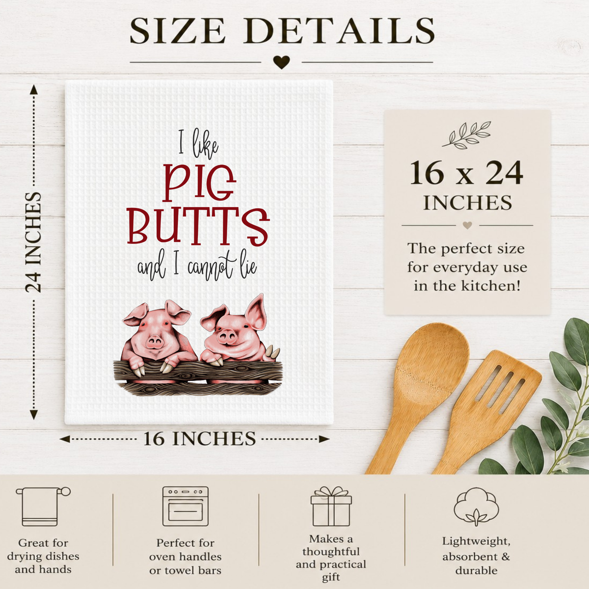 I Like Pig Butts And I Cannot Lie Decorative Waffle Towel