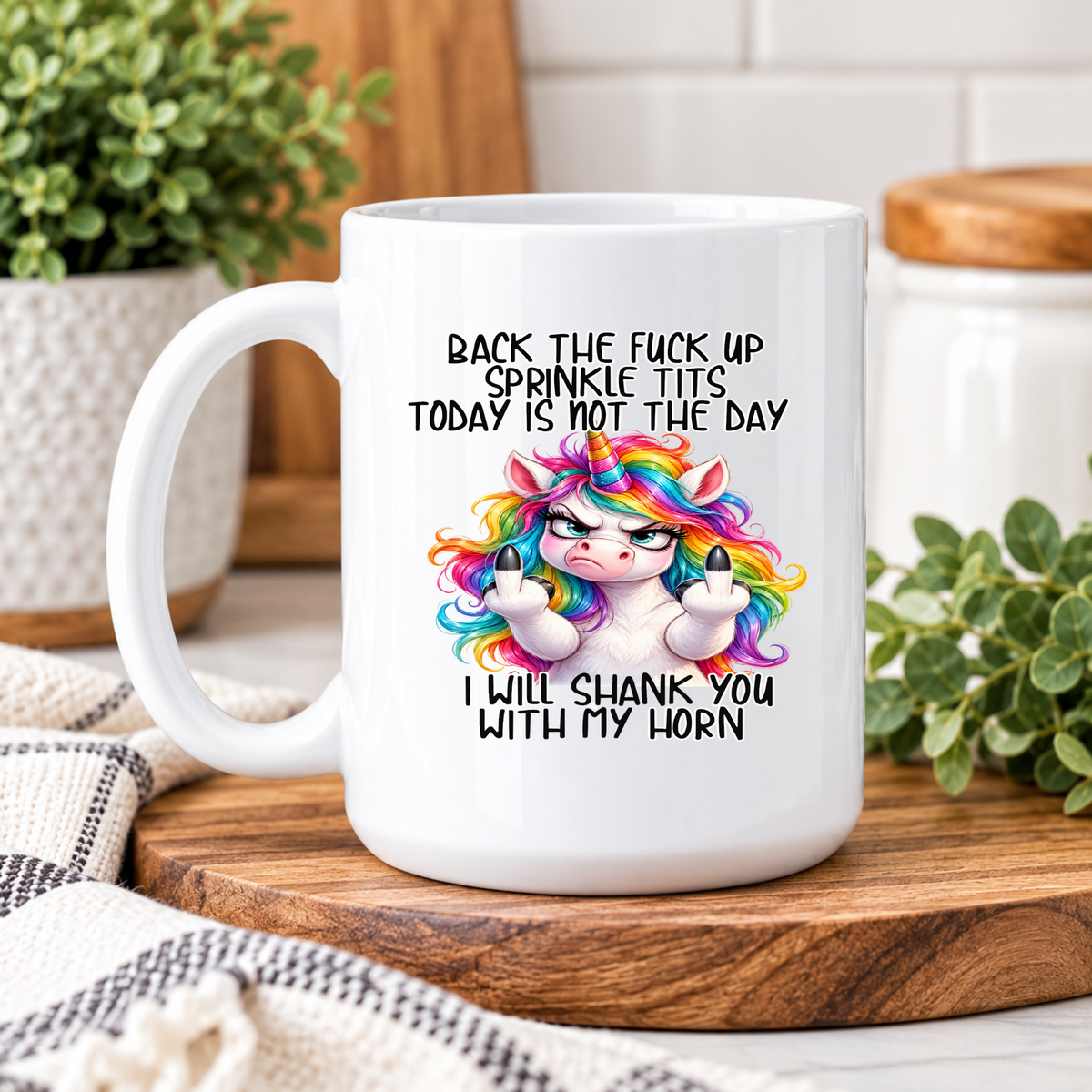Funny Unicorn Coffee Mug – Sarcastic Rainbow Unicorn Mug, Rude Adult Humor Gift