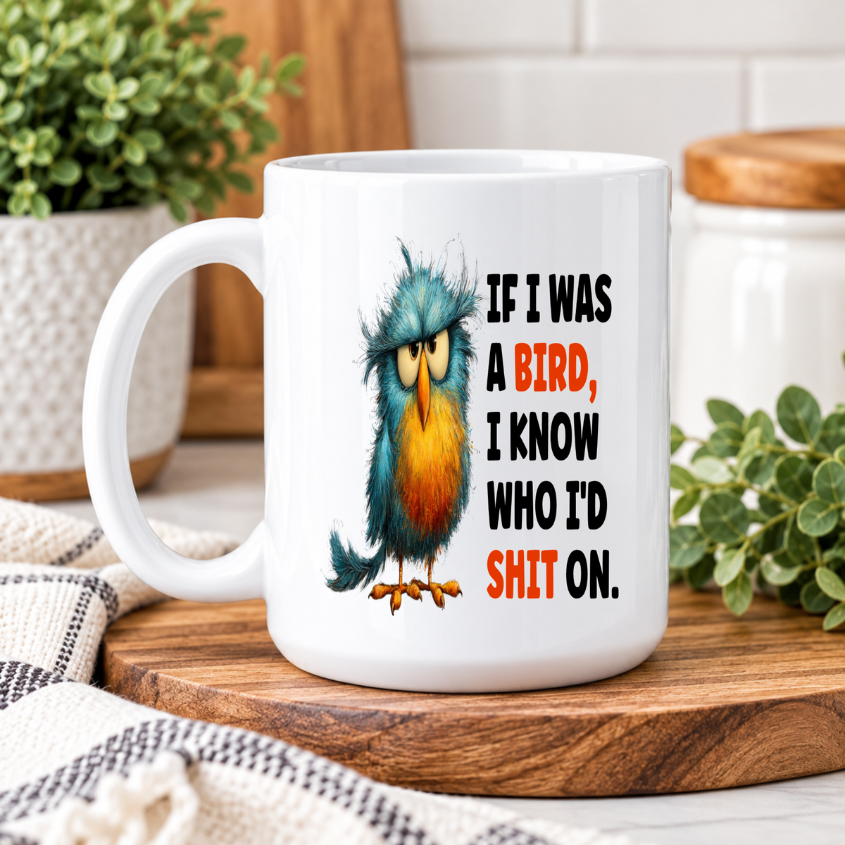 Funny Bird Coffee Mug – Sarcastic Adult Humor Coffee Cup, Funny Coworker Gift