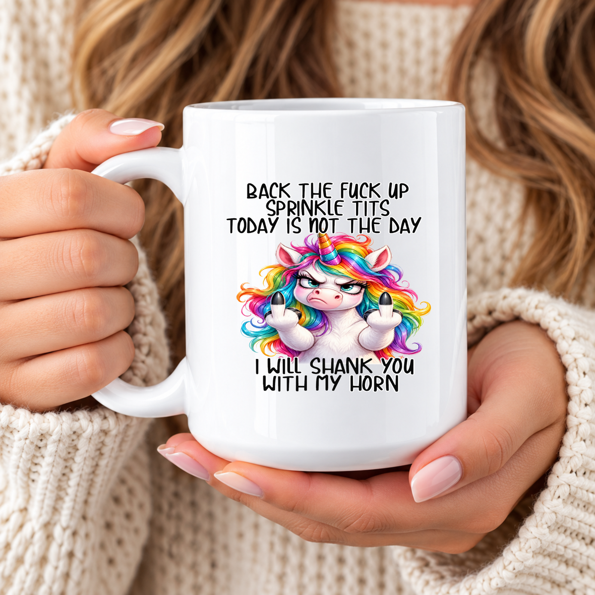 Funny Unicorn Coffee Mug – Sarcastic Rainbow Unicorn Mug, Rude Adult Humor Gift