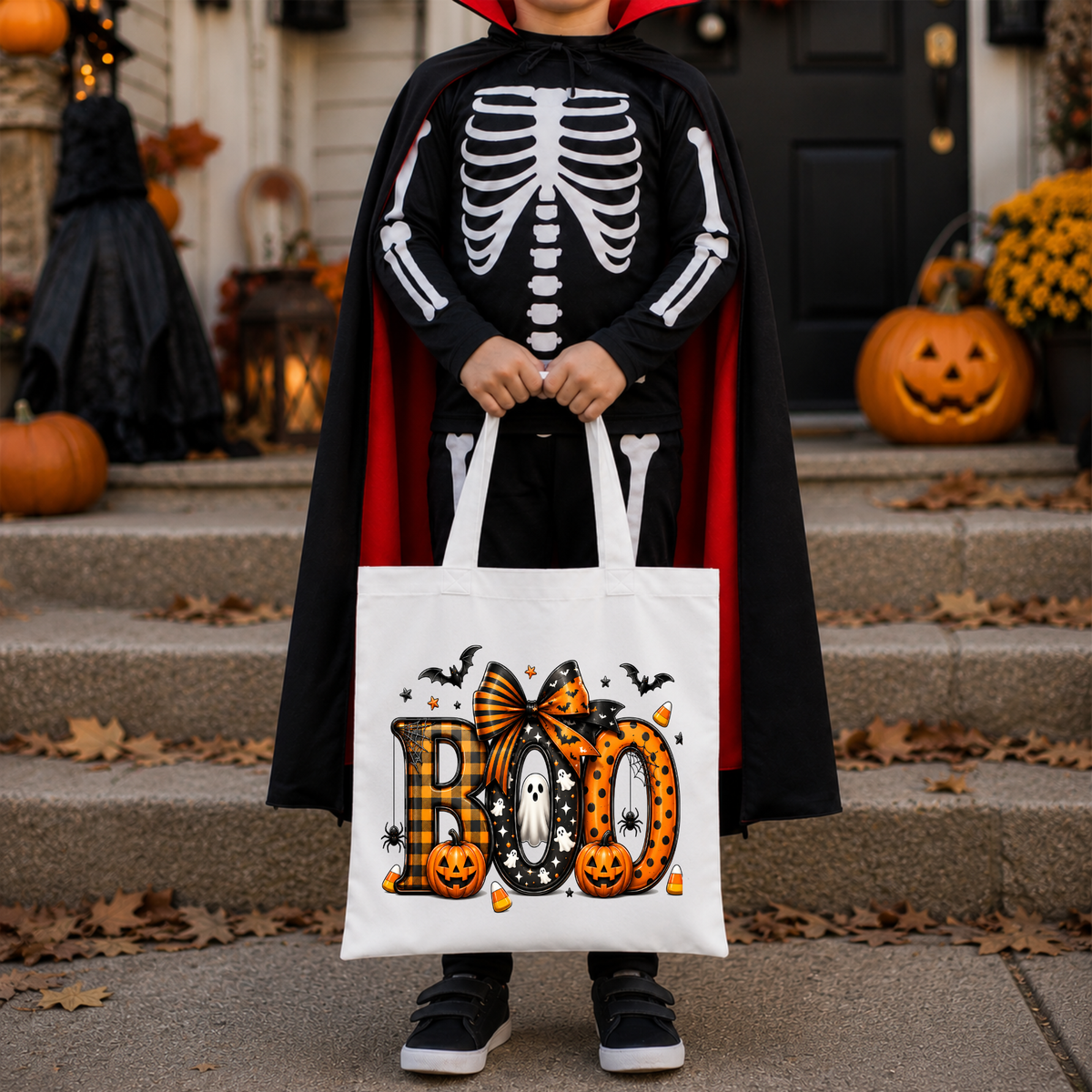 BOO Halloween Trick or Treat Bag – Reusable Kids Candy Tote