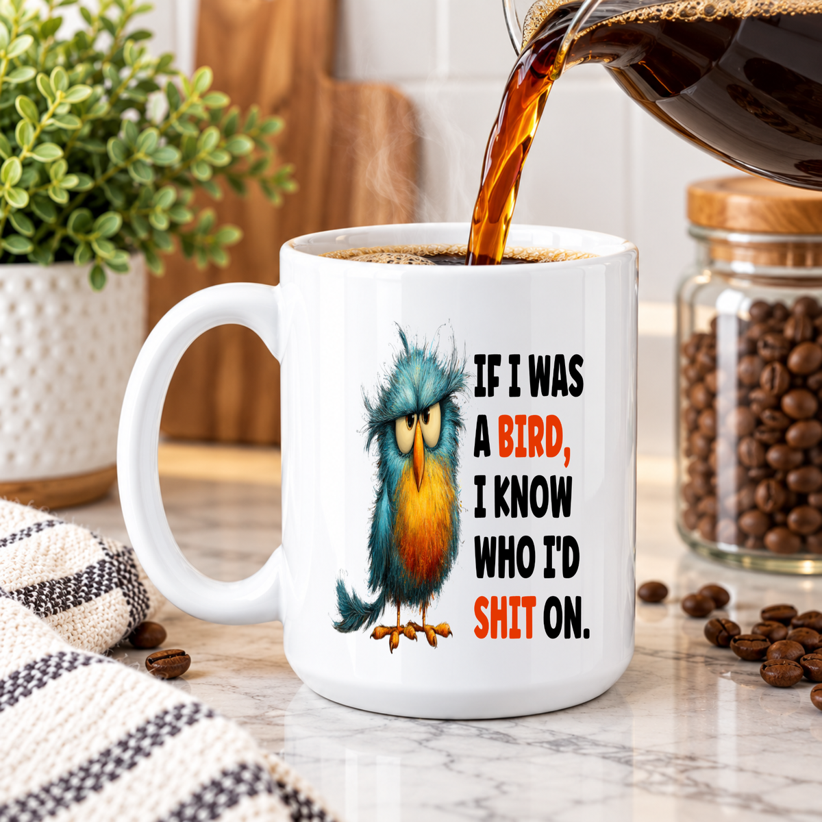 Funny Bird Coffee Mug – Sarcastic Adult Humor Coffee Cup, Funny Coworker Gift