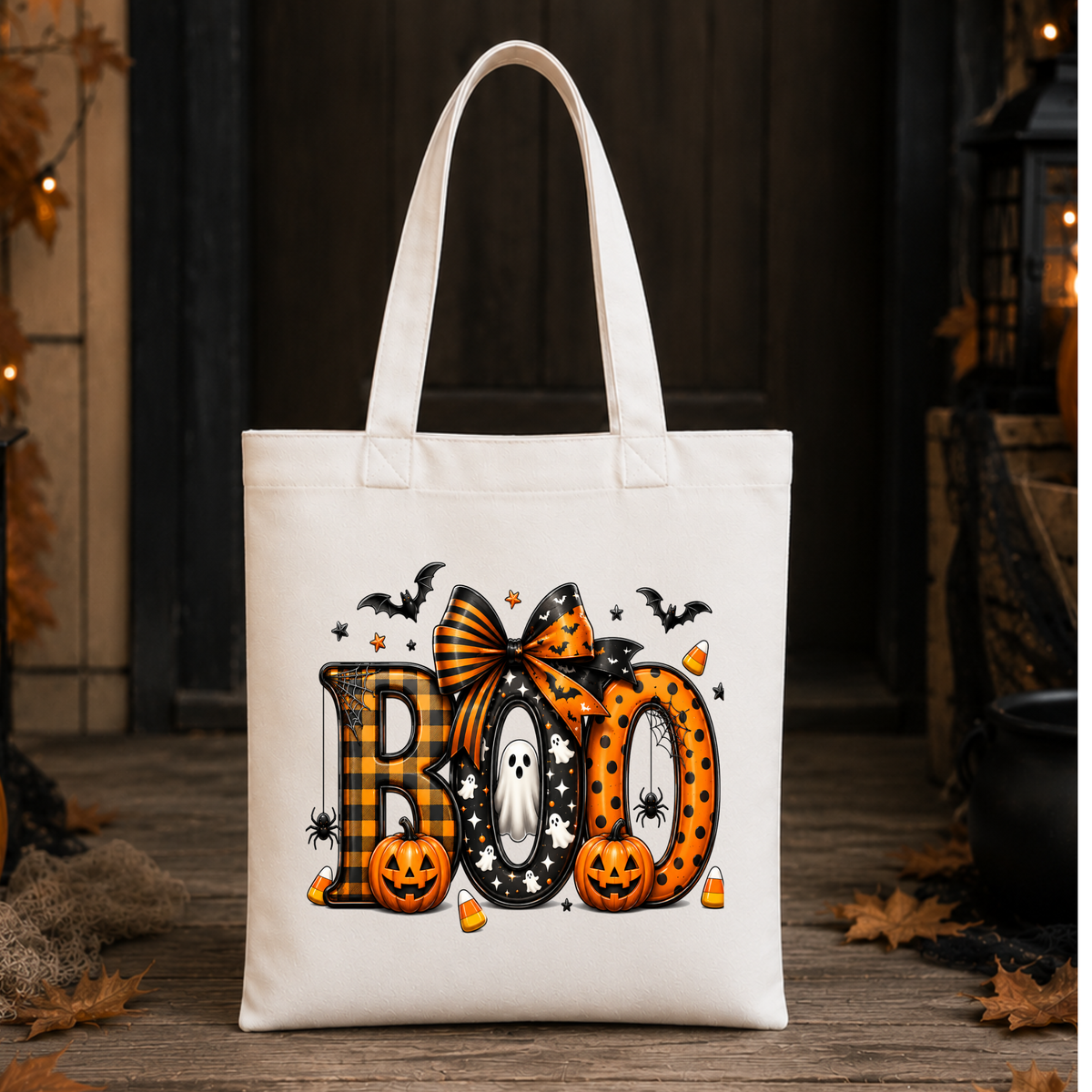BOO Halloween Trick or Treat Bag – Reusable Kids Candy Tote
