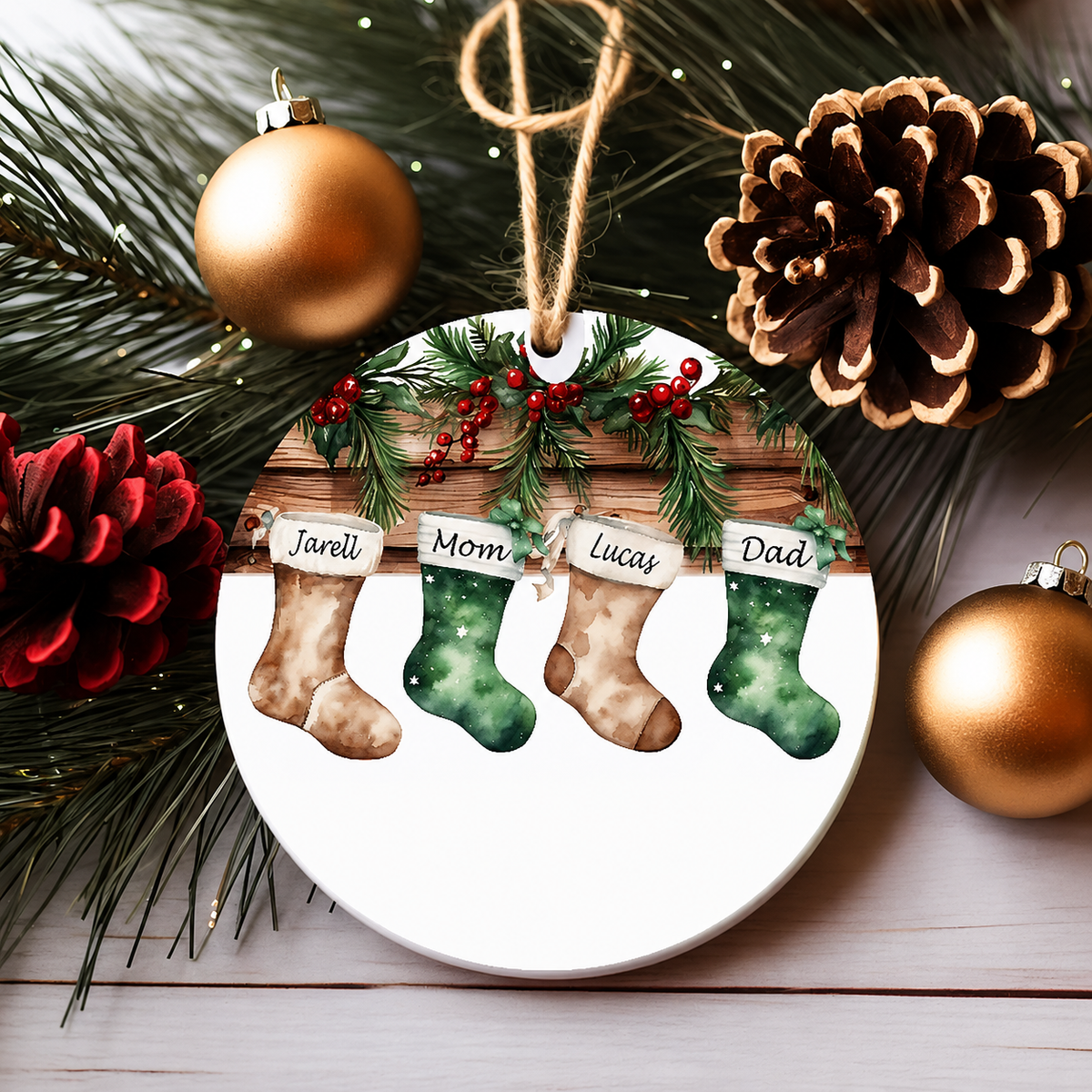 Personalized Family Christmas Ornament | Custom Stocking Keepsake