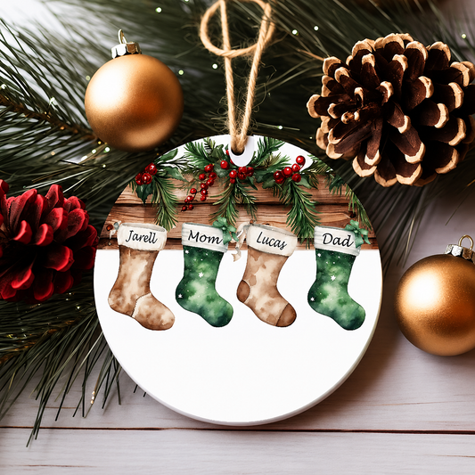 Personalized Family Christmas Ornament | Custom Stocking Keepsake