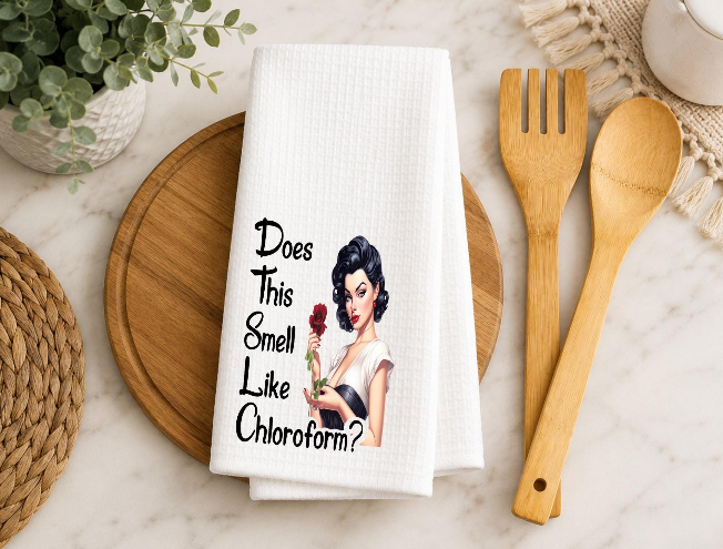 Funny Kitchen Towels – Sarcastic Retro Housewife Decorative Dish Towels