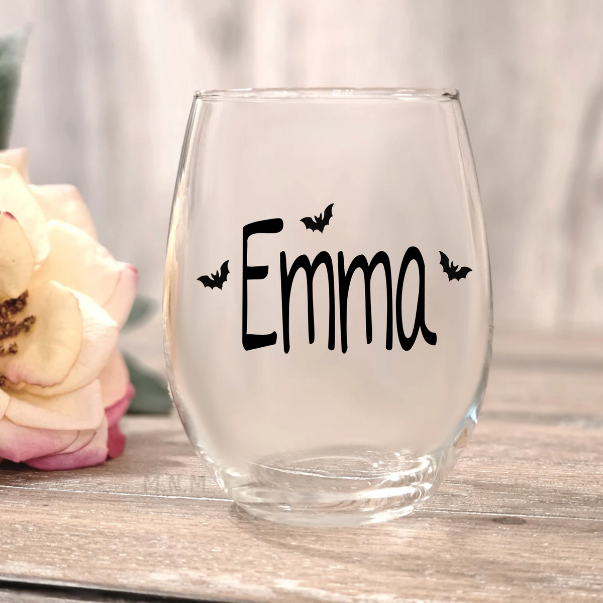 I Roll With Crazy Witches Stemless Wine Glass – Funny Halloween Wine Glass