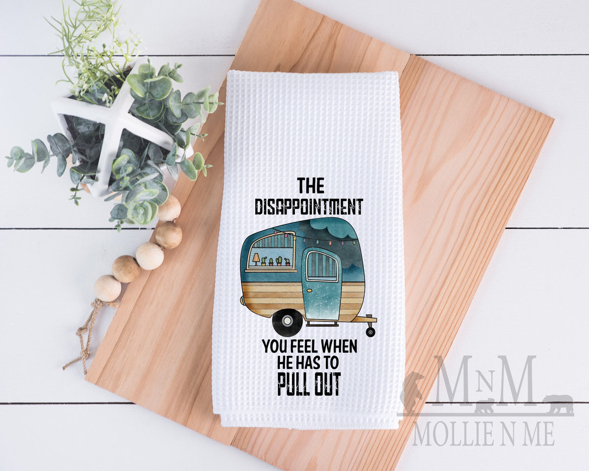 Funny RV Camping Kitchen Towel | Retro Camper Humor