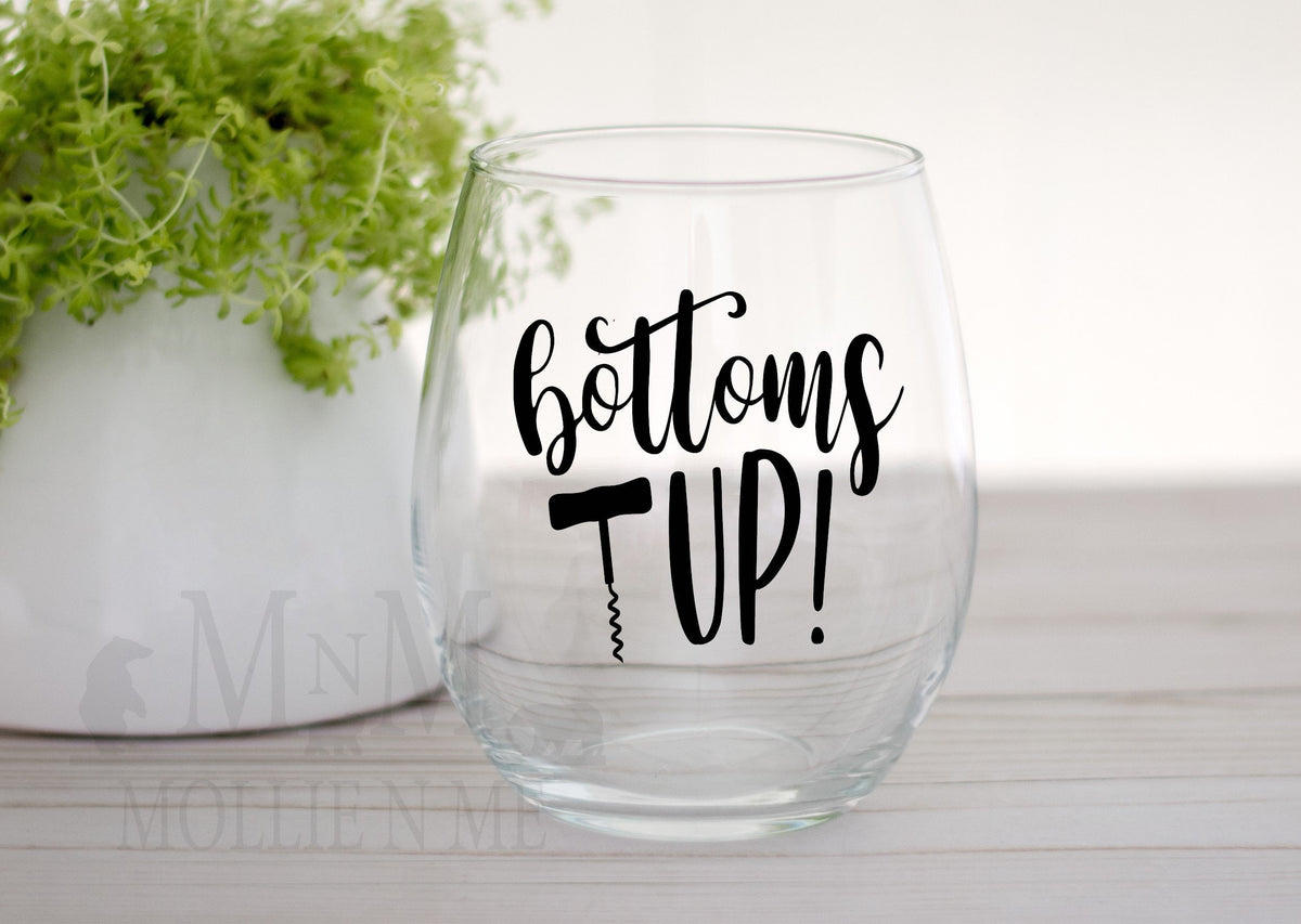 Bottoms Up Stemless Wine Glass: Fun Gift for Wine Lovers