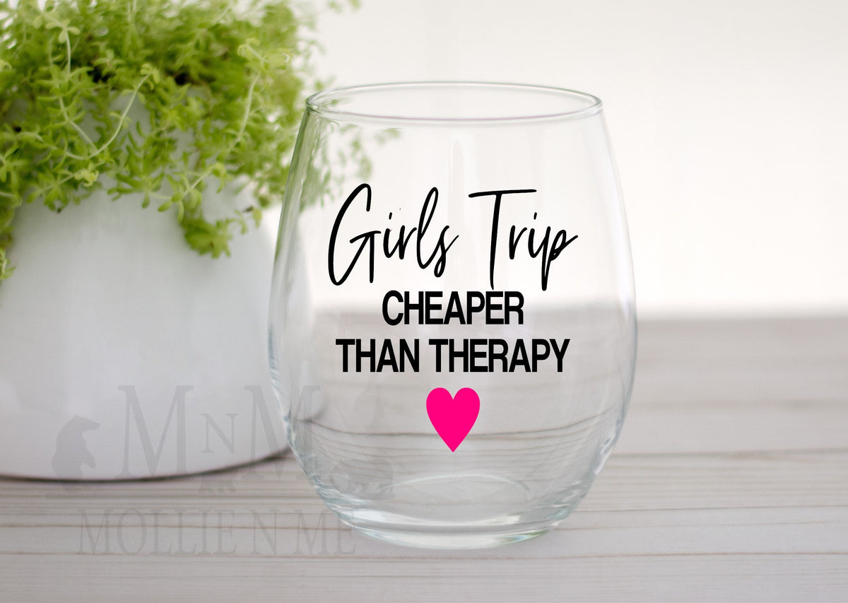 Girls Trip Stemless Wine Glass - Funny Gift for Friends