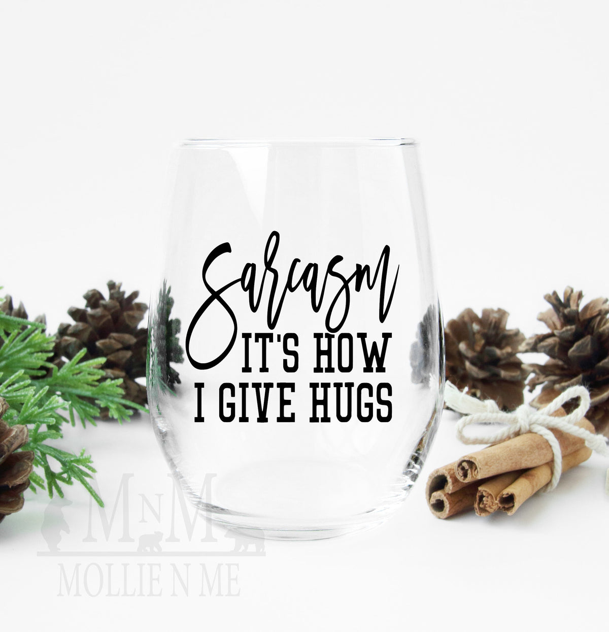 Sarcasm Wine Glass: Introvert Gift, Funny Stemless Glass