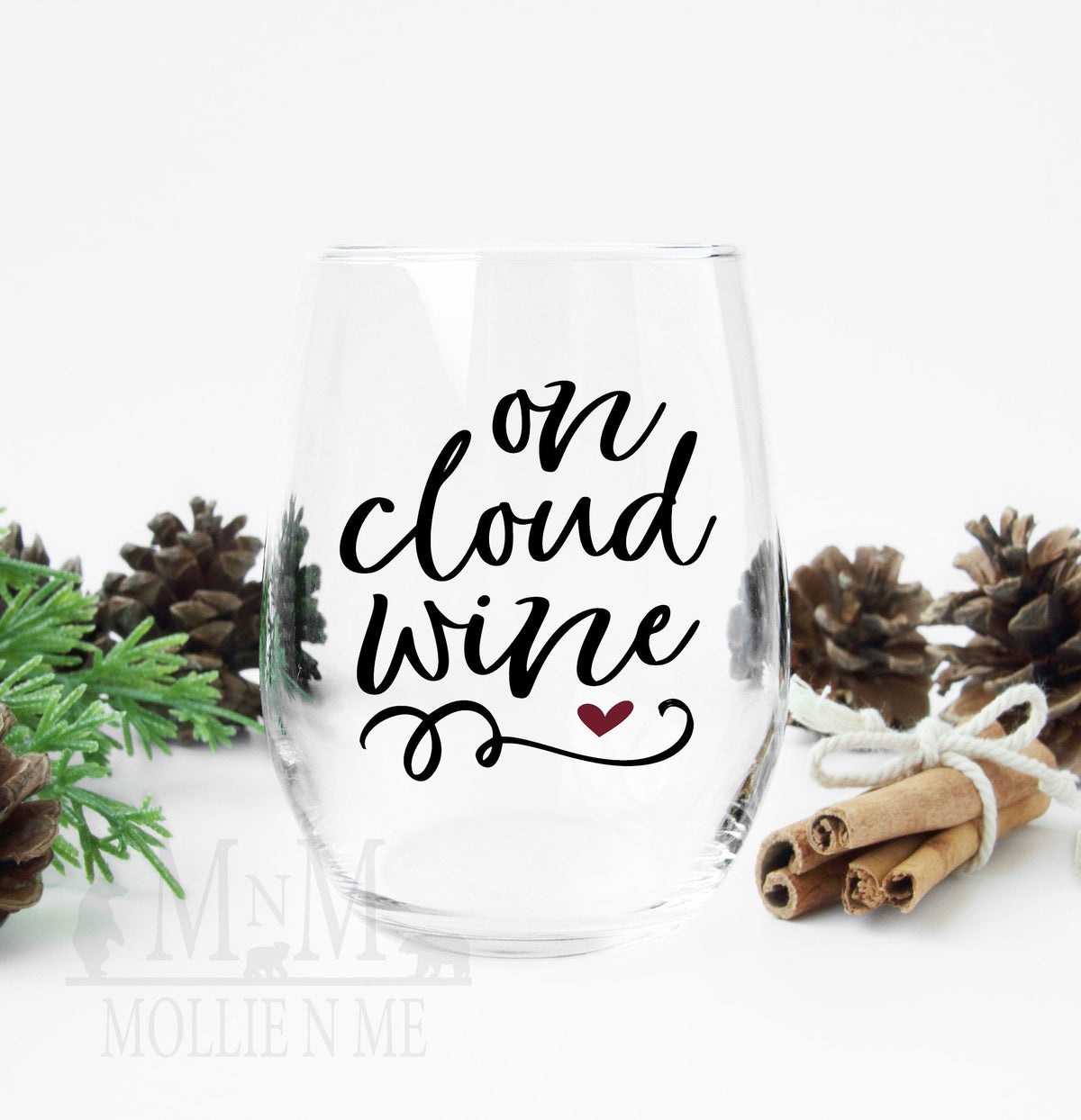 Funny Stemless Glass, On Cloud Wine Design, Wine Lover Gift