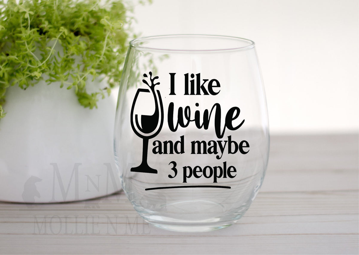 Stemless Wine Glass, Sarcastic Introvert Humor, Wine Lover Gift