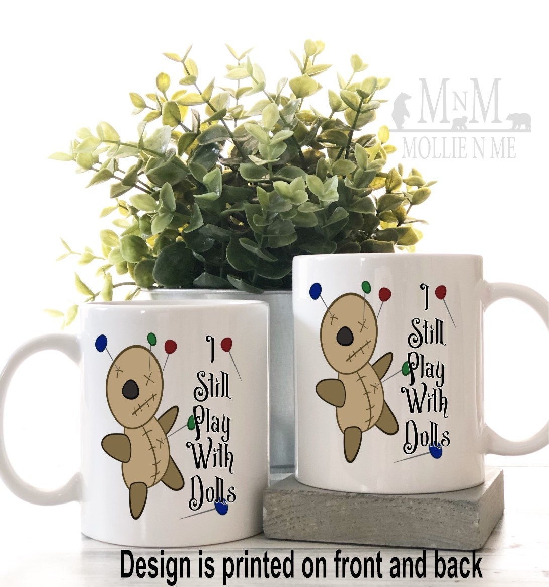 Creepy Voodoo Doll Coffee Mug - Gothic Witchcraft Ceramic Mug