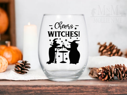 Cheers Witches Stemless Wine Glass: Halloween Party Favor