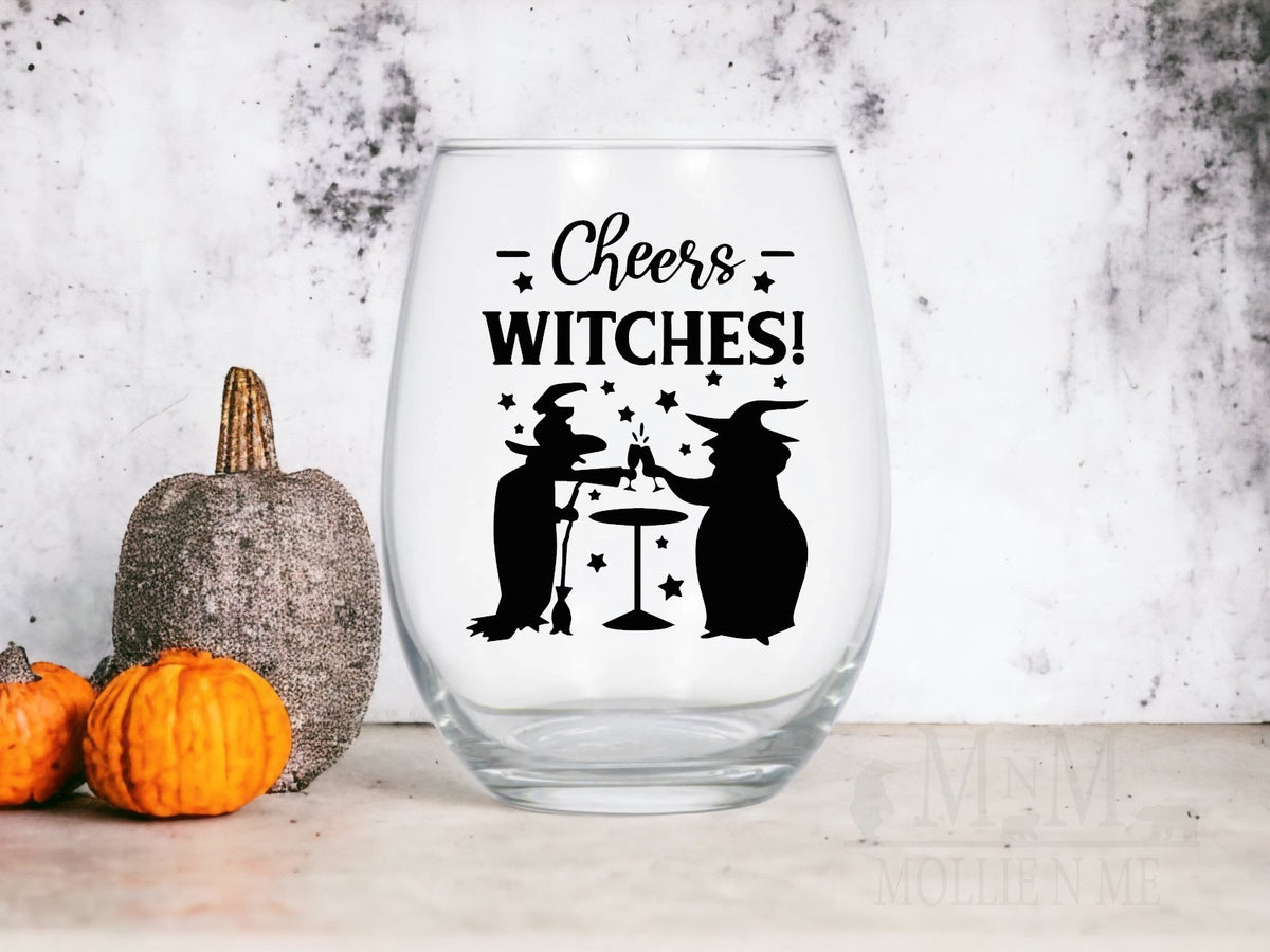 Cheers Witches Stemless Wine Glass: Halloween Party Favor