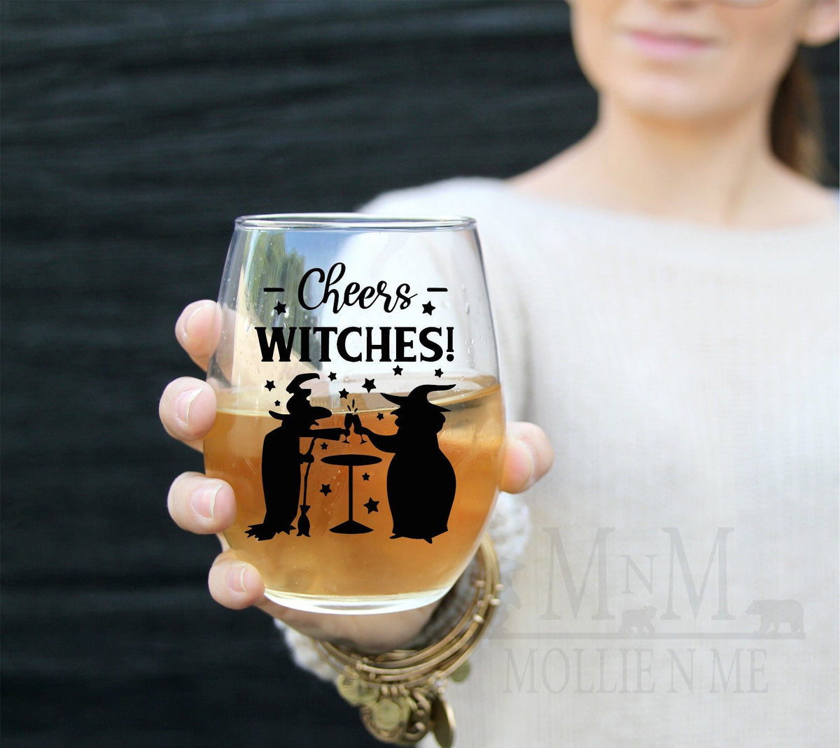 Cheers Witches Stemless Wine Glass: Halloween Party Favor