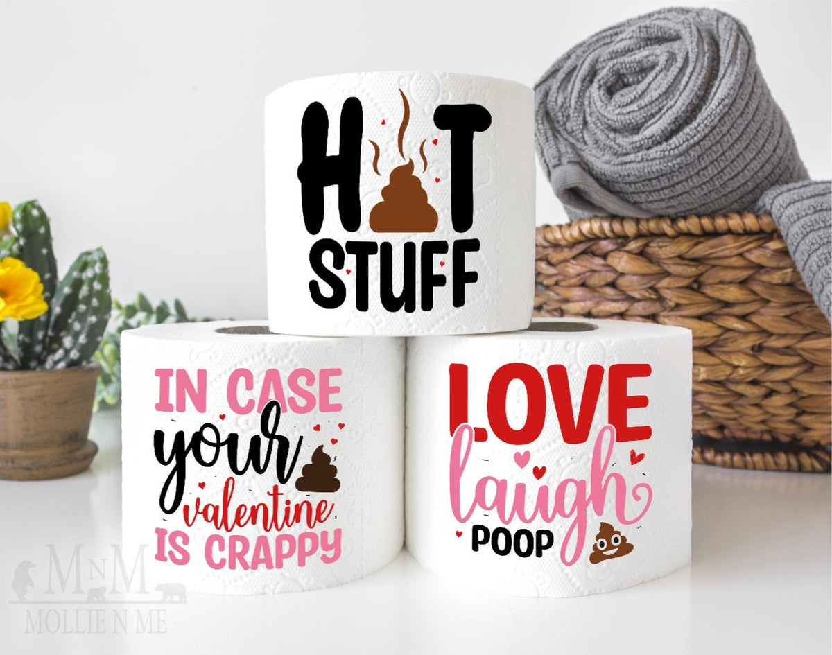 Love Laugh Poop Valentine's Toilet Paper: Sarcastic Gag Gift