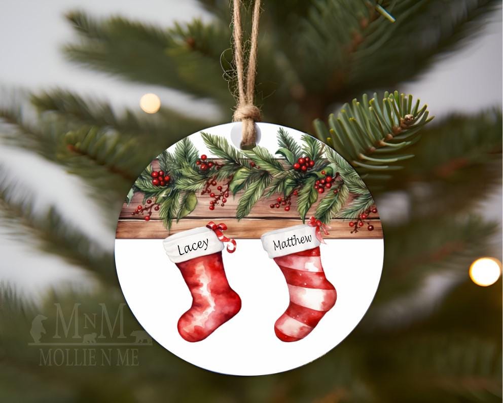 Personalized Family Christmas Ornament | Custom Stocking Name Ornament