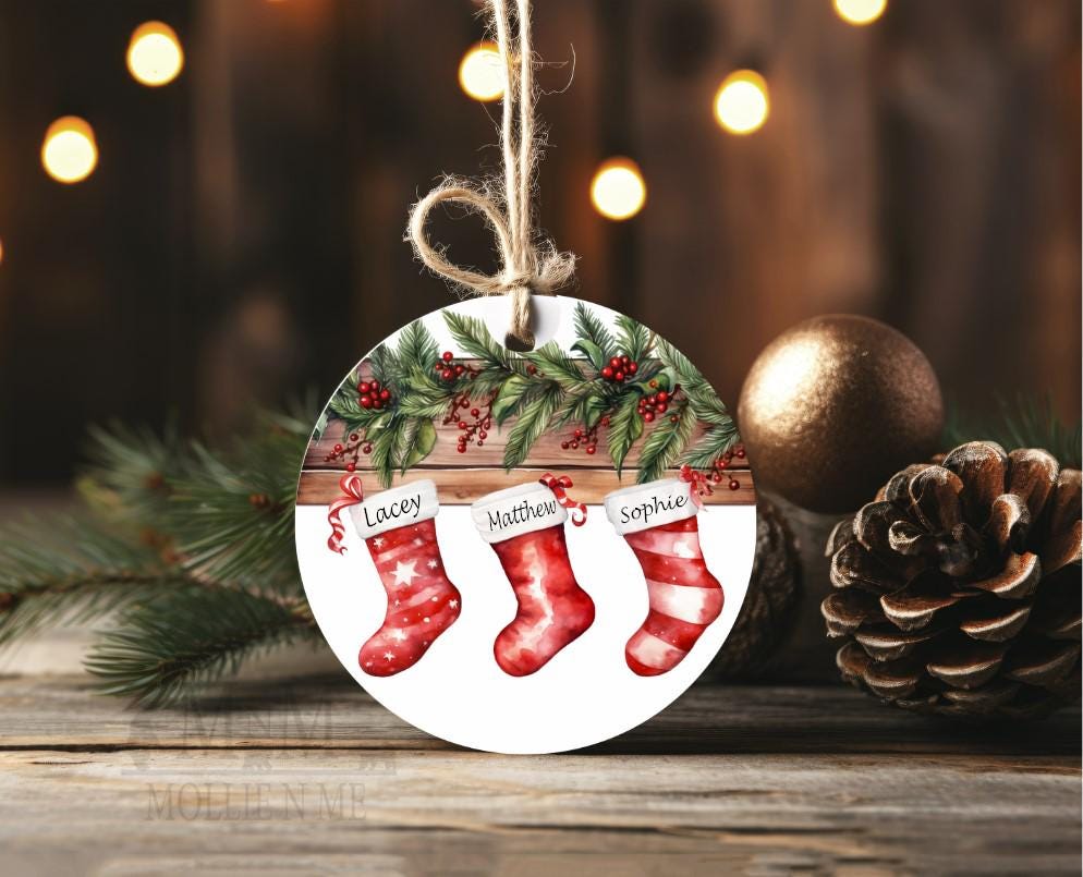 Personalized Family Christmas Ornament | Custom Stocking Name Ornament