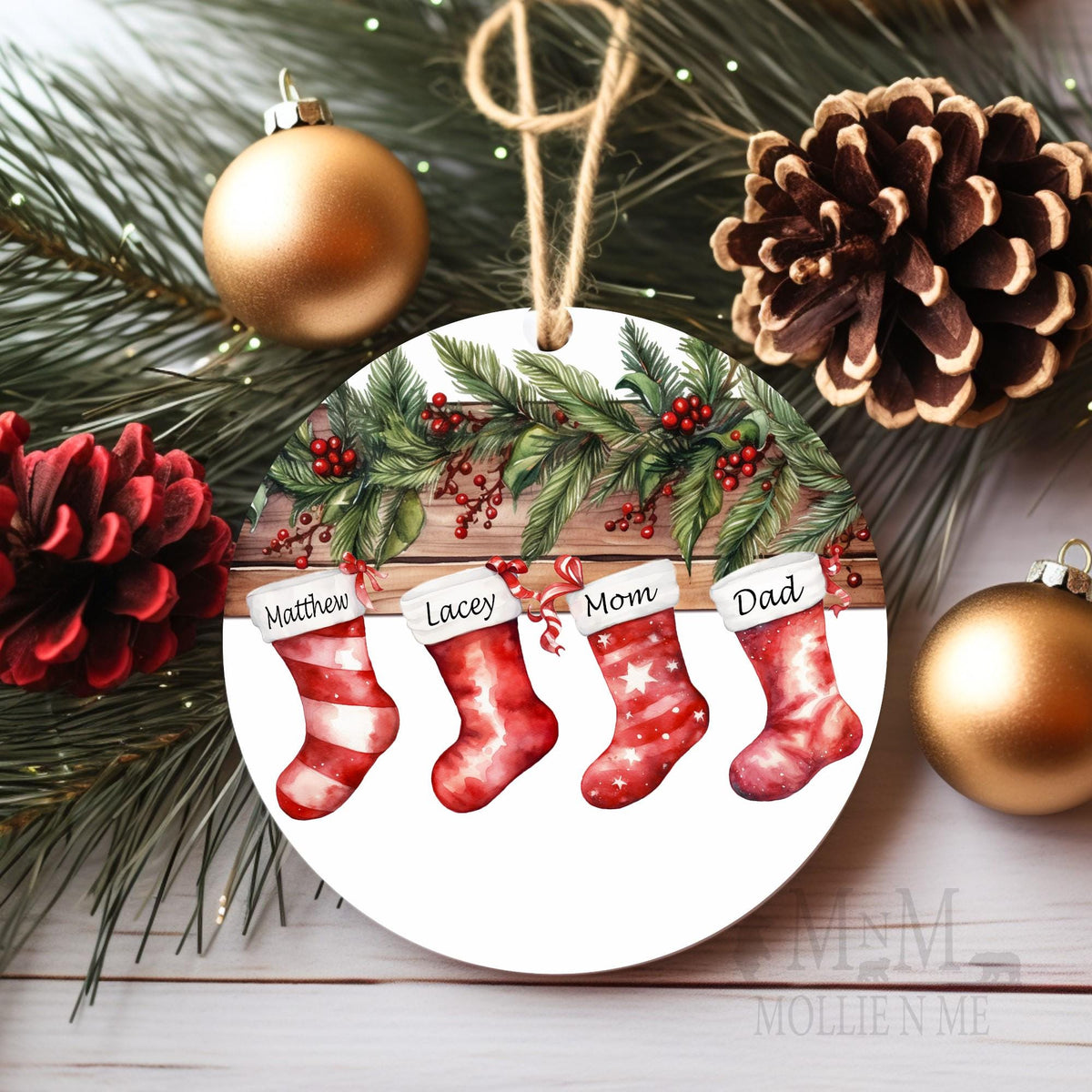 Personalized Family Christmas Ornament | Custom Stocking Name Ornament