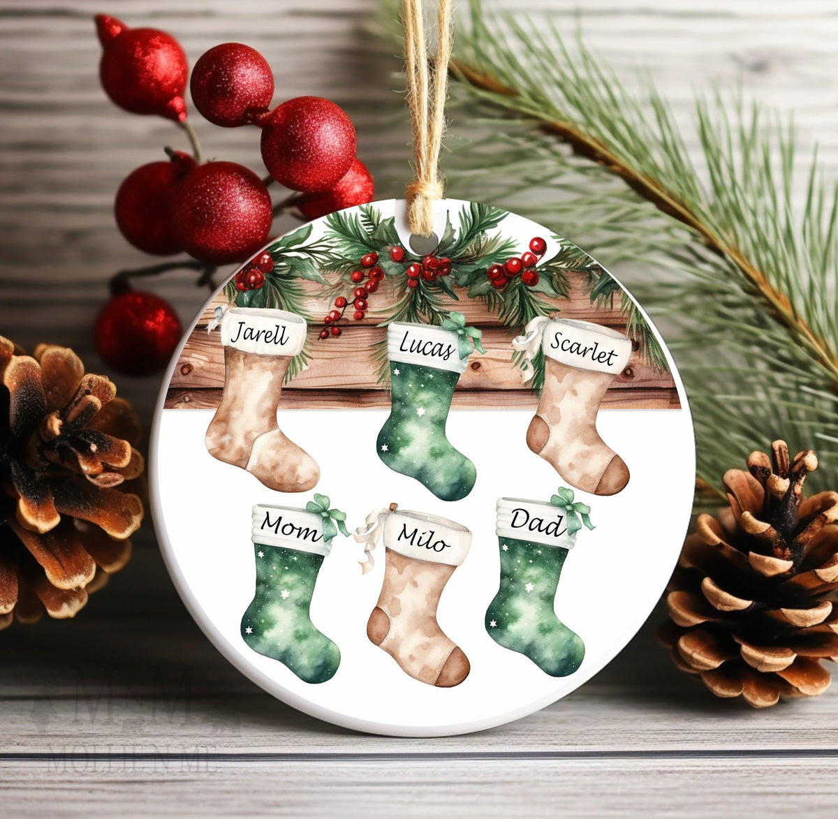 Personalized Family Christmas Ornament | Custom Stocking Keepsake