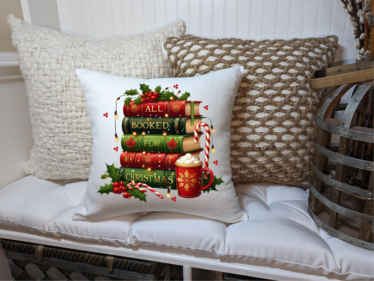 Book Lover Christmas Pillow Cover: Festive Holiday Decor
