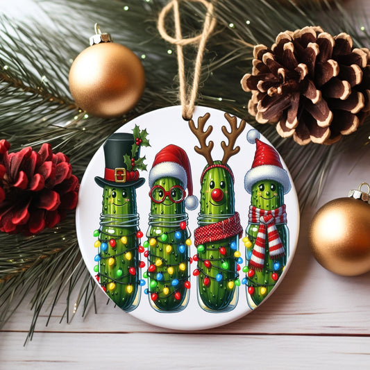 Funny Christmas Pickle Ornament | Pickle Family Holiday Decoration