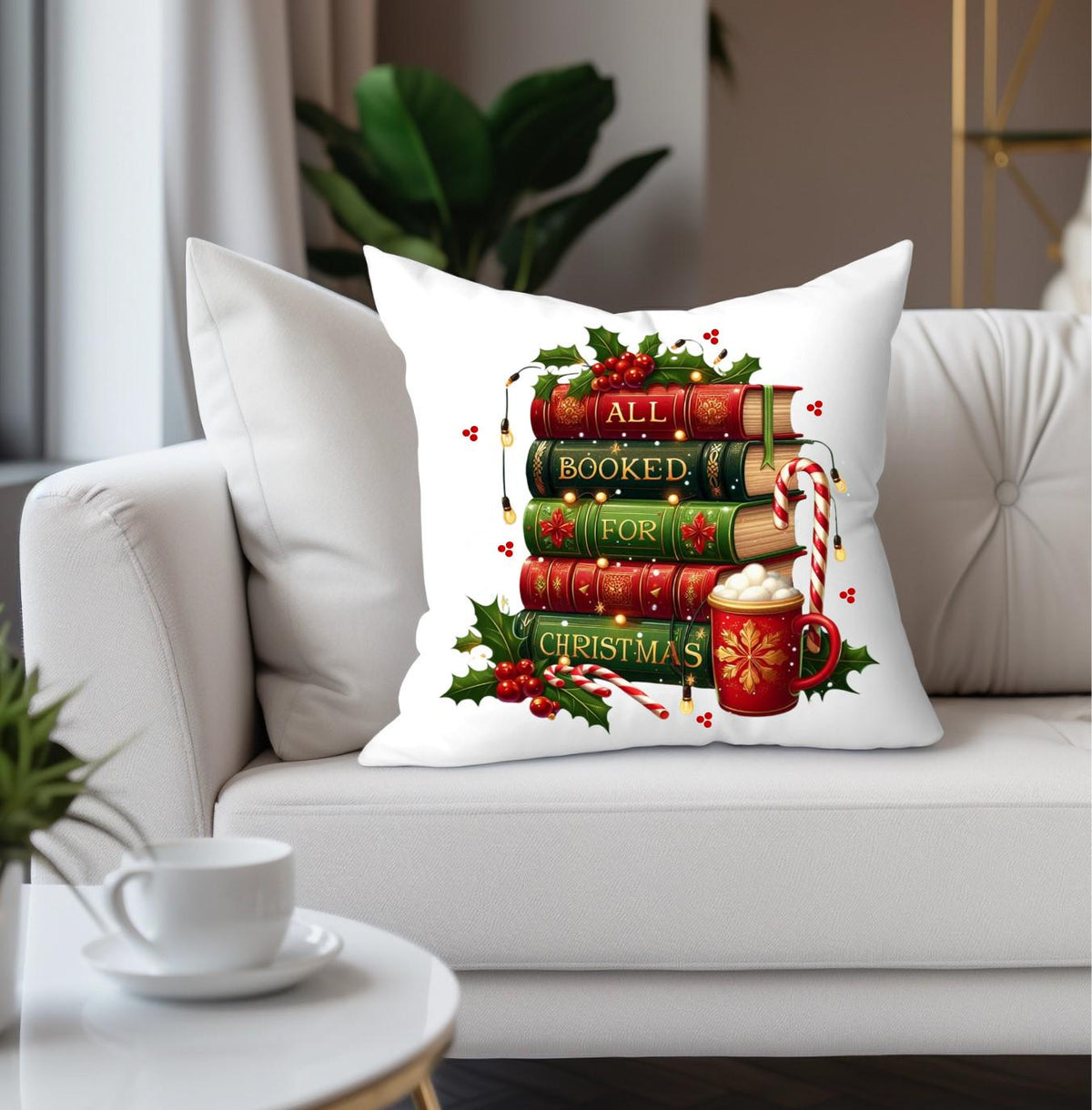 Book Lover Christmas Pillow Cover: Festive Holiday Decor