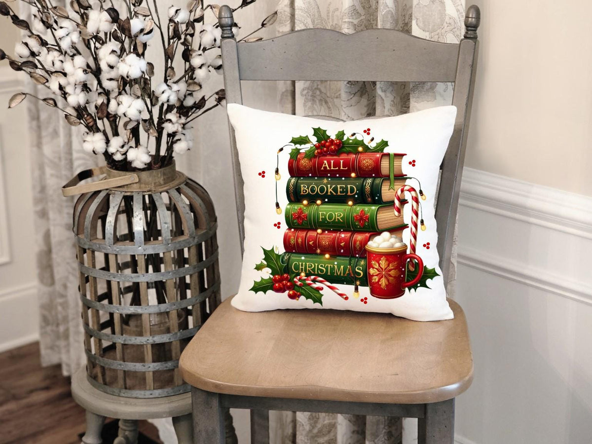 Book Lover Christmas Pillow Cover: Festive Holiday Decor