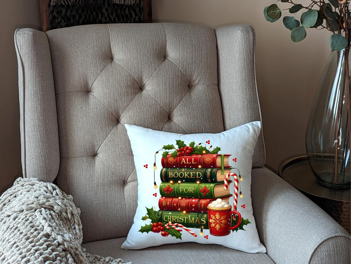 Book Lover Christmas Pillow Cover: Festive Holiday Decor