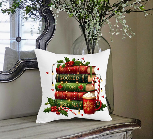 Book Lover Christmas Pillow Cover: Festive Holiday Decor
