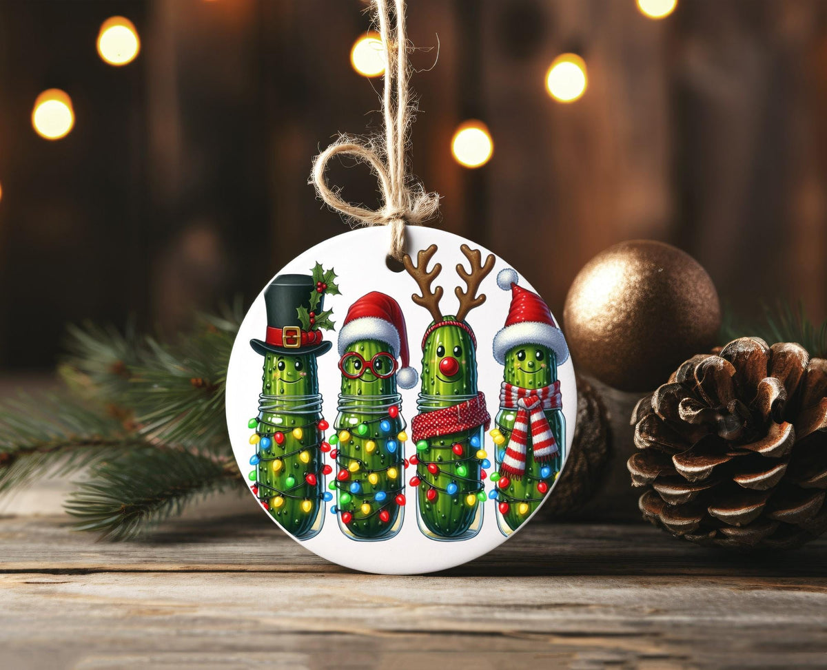 Funny Christmas Pickle Ornament | Pickle Family Holiday Decoration