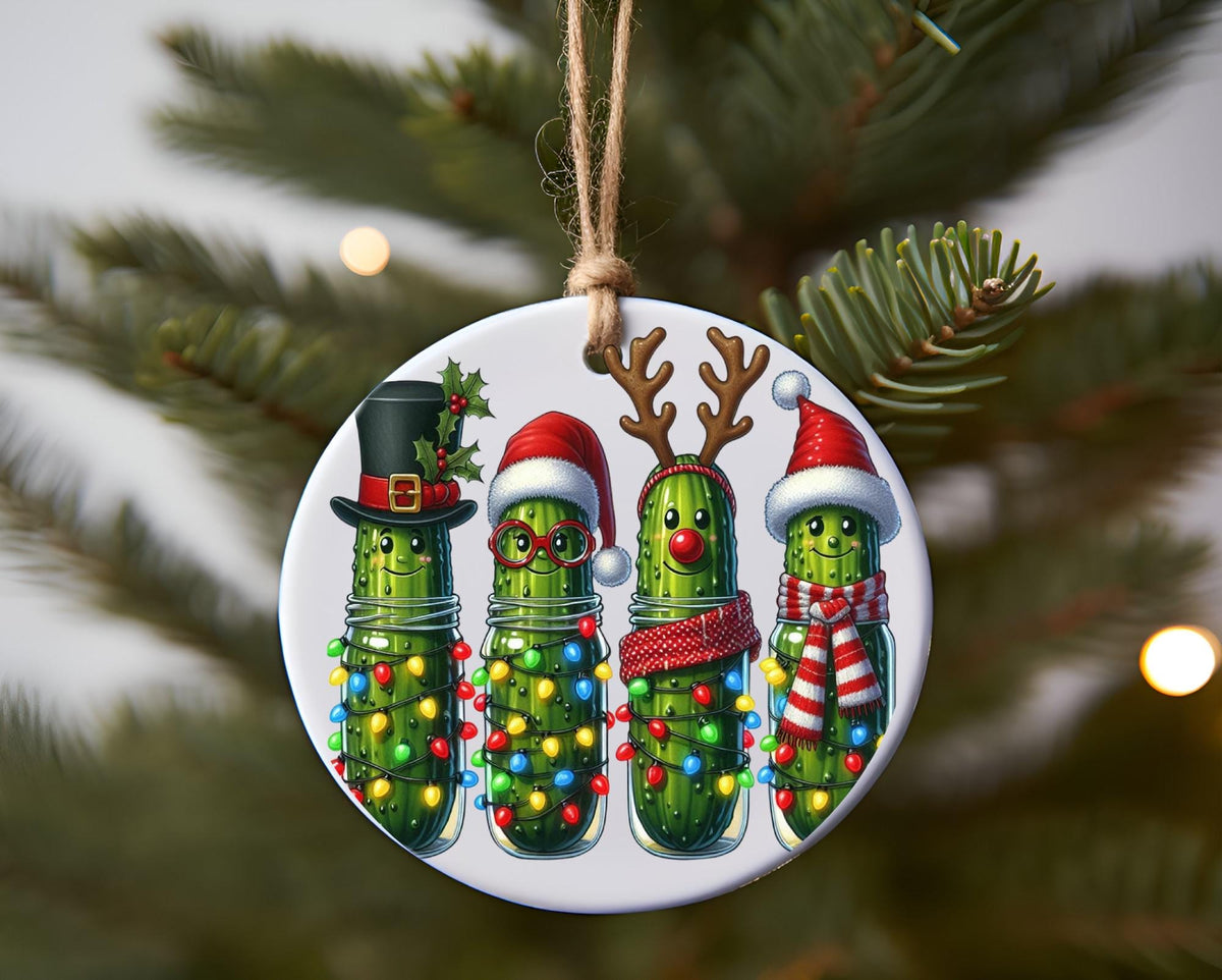 Funny Christmas Pickle Ornament | Pickle Family Holiday Decoration