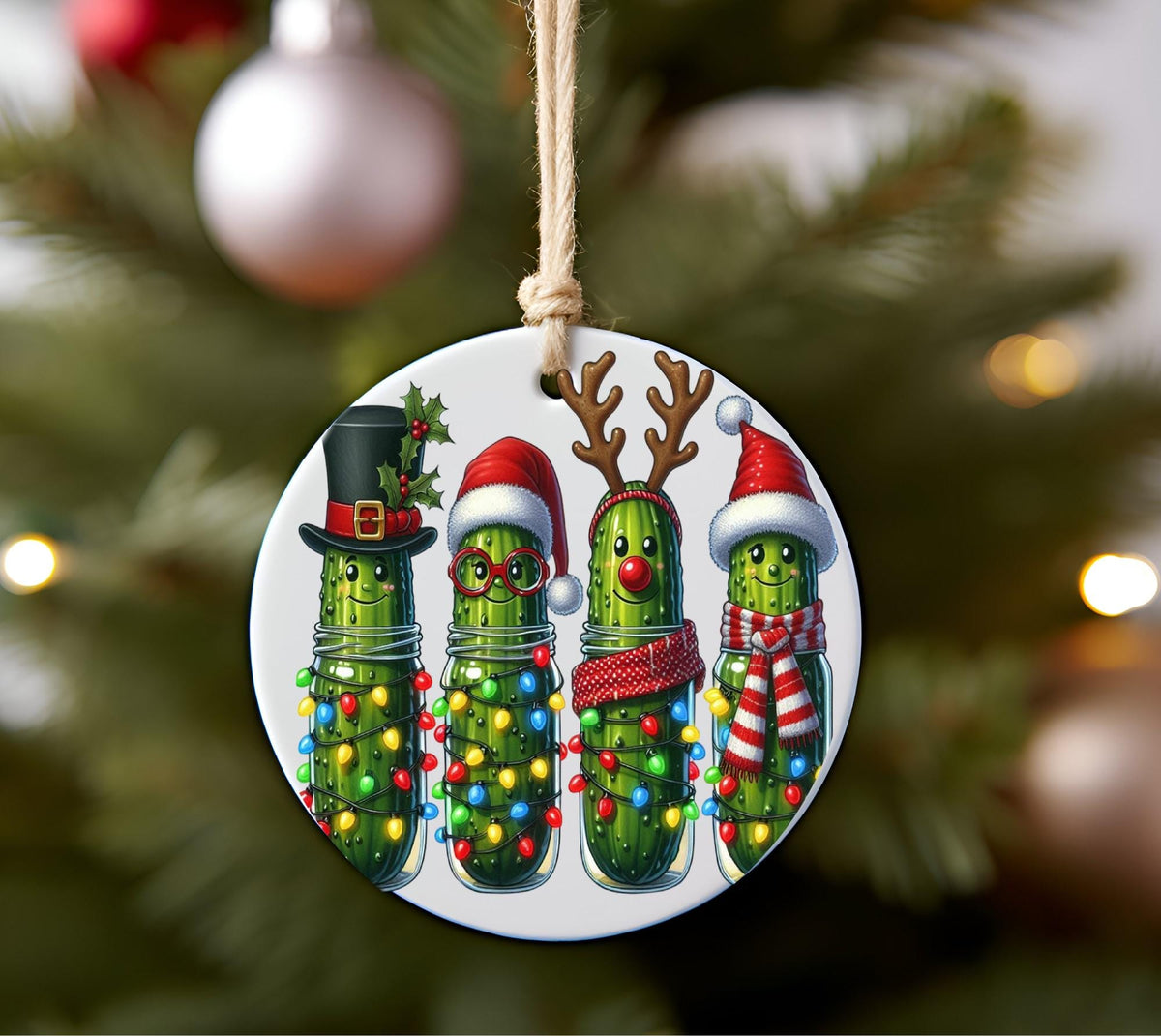 Funny Christmas Pickle Ornament | Pickle Family Holiday Decoration