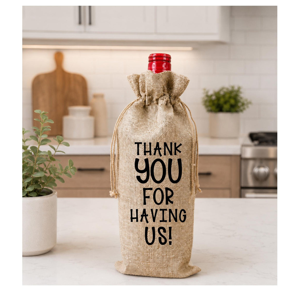 Thank You Wine Bag “Thank You for Having Us” Hostess Gift Bag