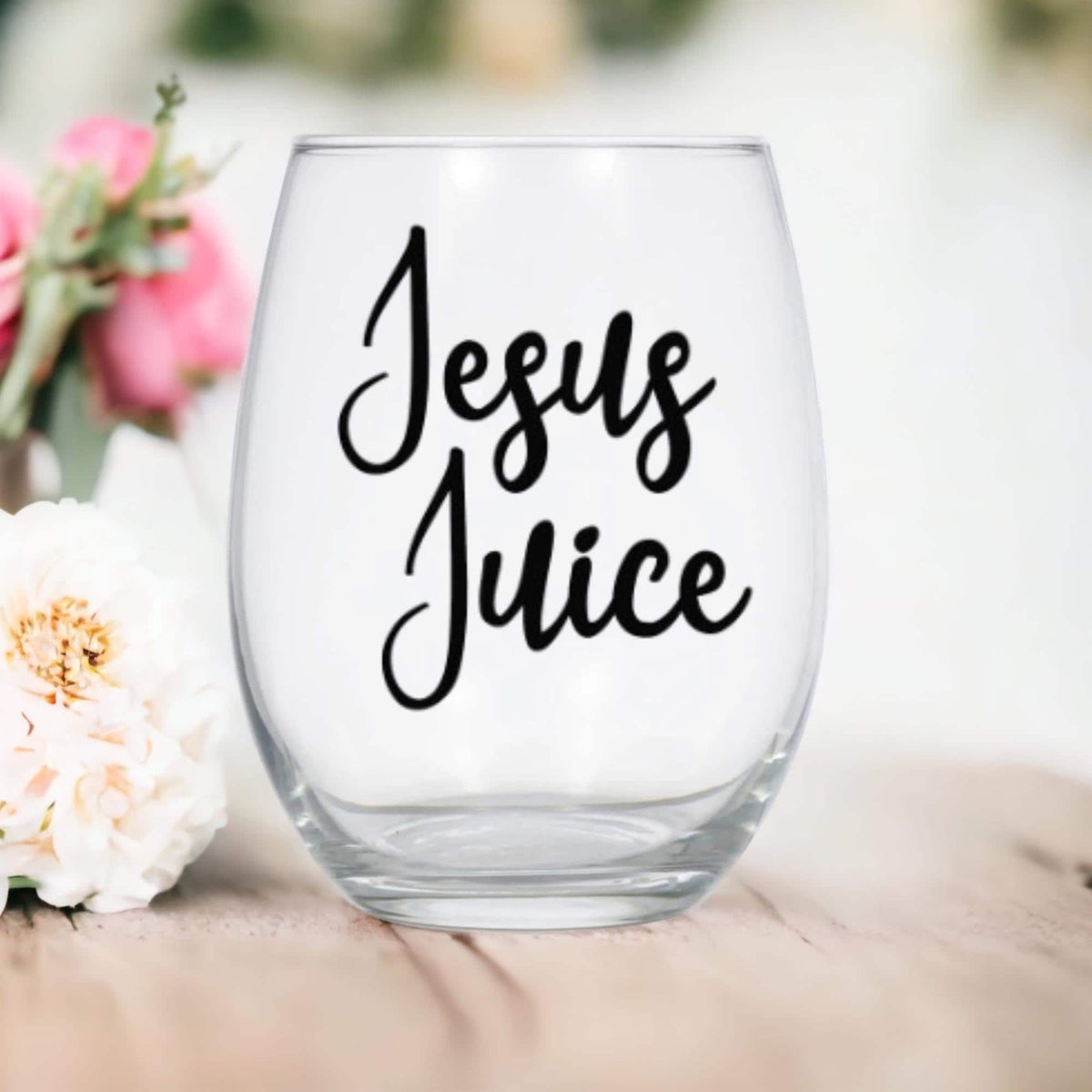 Jesus Juice Stemless Wine Glass | Funny Christian Religious Humor Barware