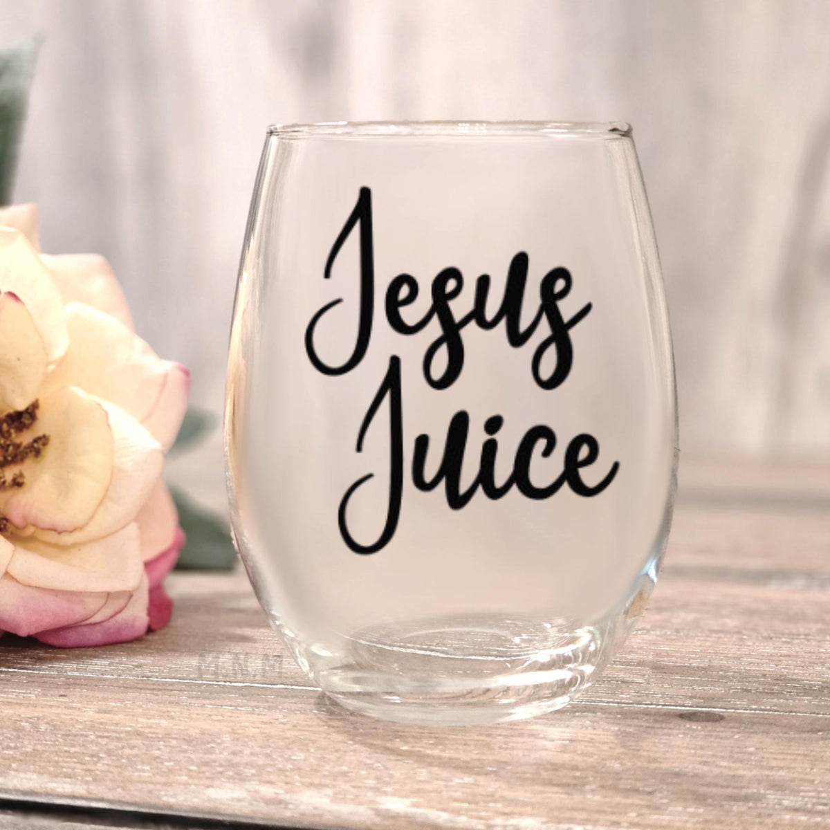 Jesus Juice Stemless Wine Glass | Funny Christian Religious Humor Barware