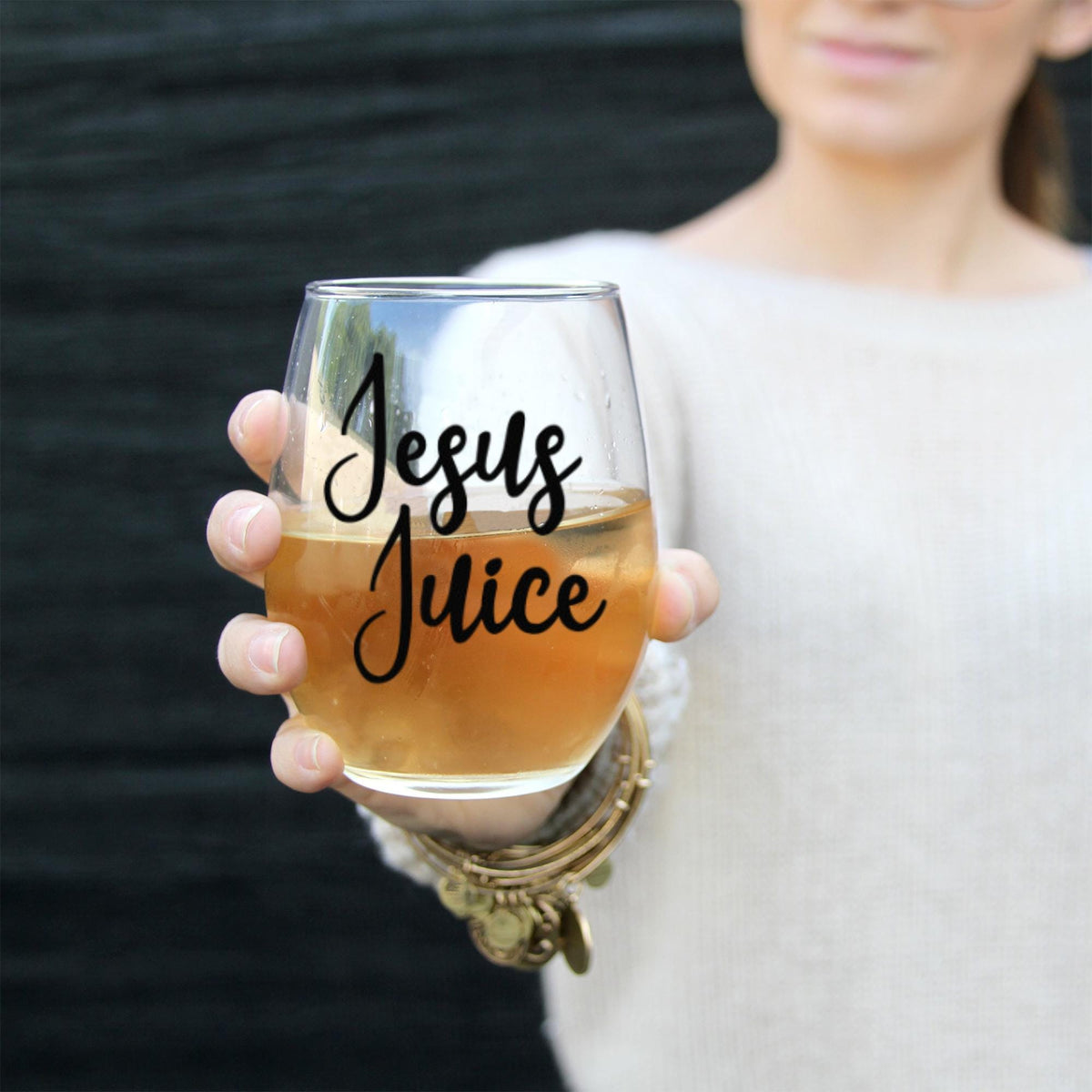 Jesus Juice Stemless Wine Glass | Funny Christian Religious Humor Barware