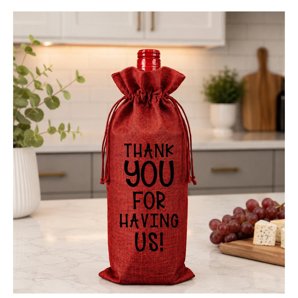 Thank You Wine Bag “Thank You for Having Us” Hostess Gift Bag